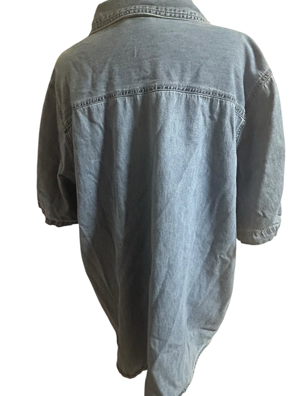 Vintage Denim Winnie The Pooh Button-Up Shirt with Embroidered characters - Picture 3 of 6